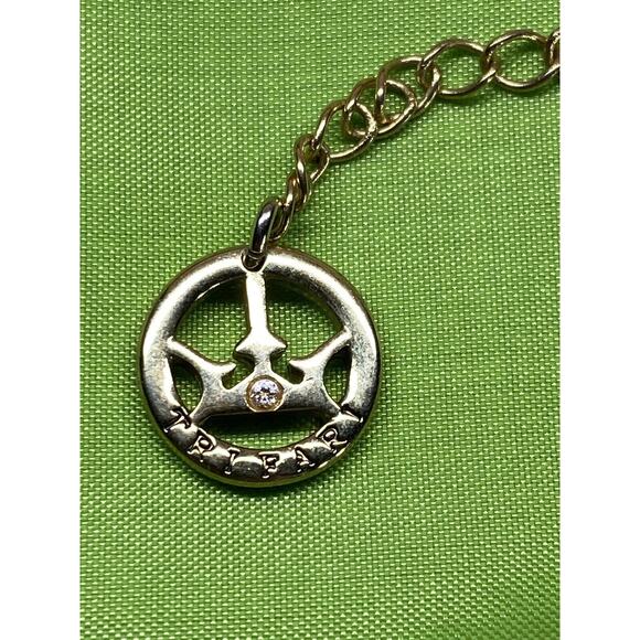 Crown TRIFARI Designer Signed Gold Tone White Enamel Choker 18" Retro Necklace - Picture 2 of 7